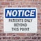 Signmission Patients Only Beyond This Point OSHA Notice Sign, Plastic, 14in W x 10in L, 2PK OS-2PACK-NS-P-1014-L-16328 - alternate 3
